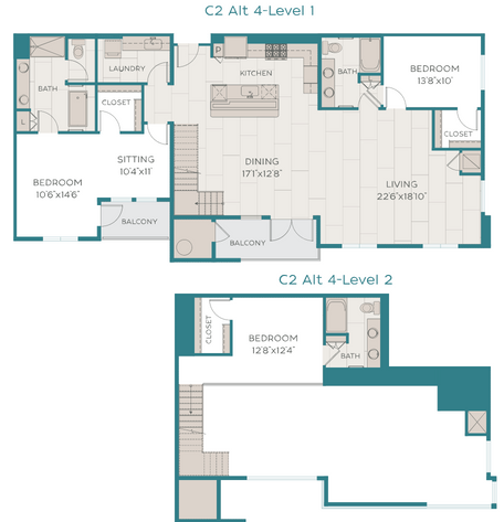 Floor plan for 3 beds, 3 baths, 2153 sqft